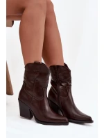 Dámské Kovábojky Eko Kůže Na Podpatku Čokoládové Sorelia Dámské Kovábojky Eko Kůže Na Podpatku Čokoládové Sorelia