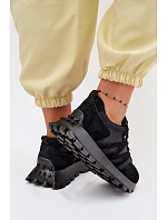 Kožené semišové dámské tenisky na platformě Vinceza 41520 Černé