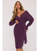 Svetrové šaty s výstřihem heather model 21484550 - Moe Svetrové šaty s výstřihem heather model 21484550 - Moe