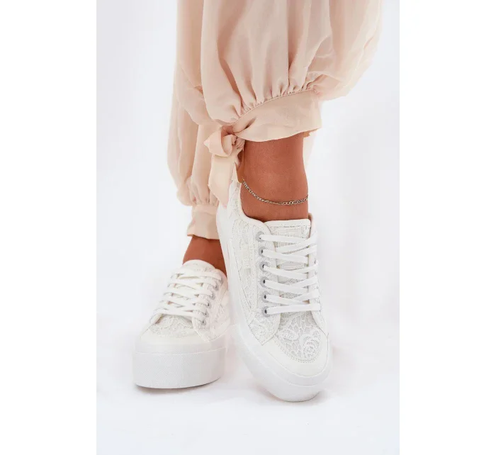 Dámské krajkové tenisky Big Star – bílé Dámské krajkové tenisky Big Star – bílé