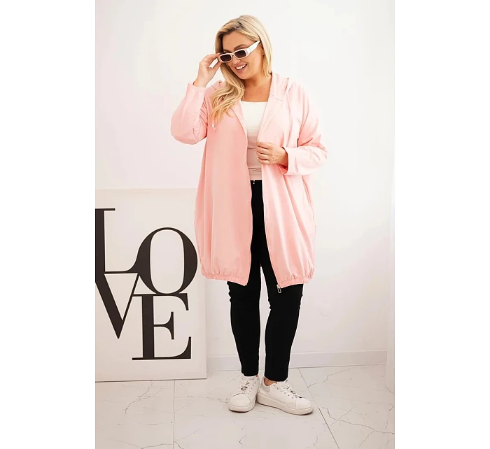 Dámská mikina Plus Size 6366 růžová - Kesi