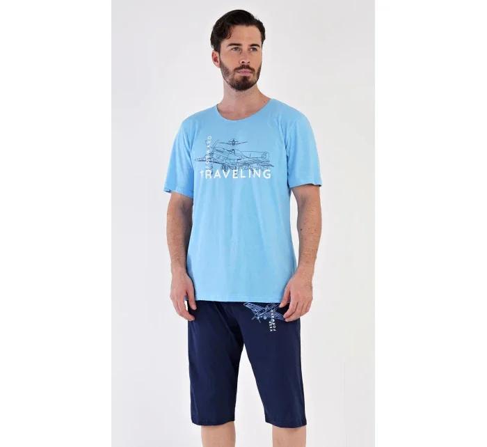 Pánské pyžamo bermudy Letadlo