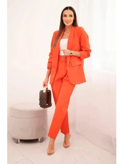 Elegantní model 21389298 souprava s kalhotami oranžová - K-Fashion