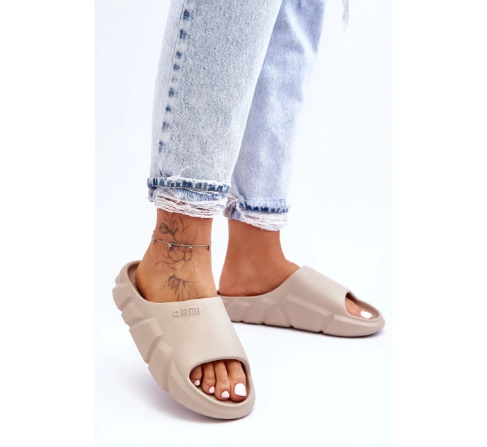 Dámské lehké pěnové pantofle Big Star LL274593 Béžové Dámské lehké pěnové pantofle Big Star LL274593 Béžové