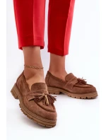 Semišové Dámské Mokasíny S Hnědé model 21660938 - Zazoo