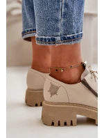 Dámské Polobotky Z Přírodní Kůže Béžové model 21670496 - Maciejka