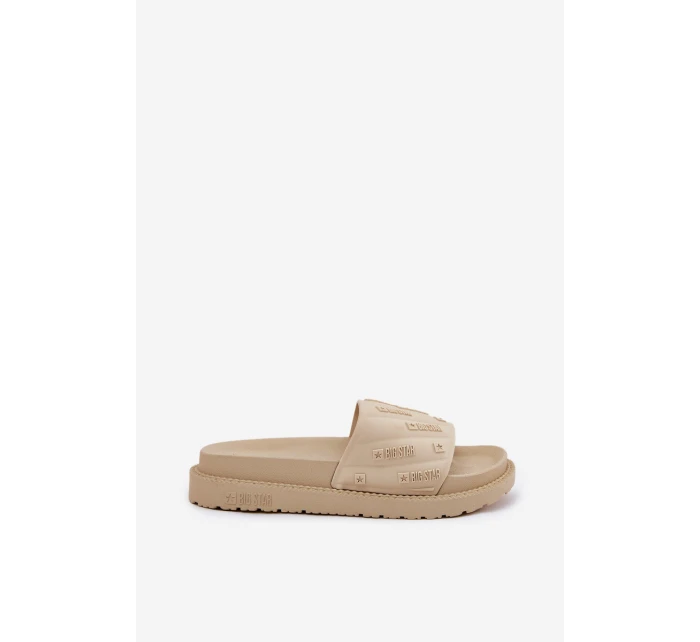 Dámské Klapky Na Platformě Big Star RR274A542 Béžové Dámské Klapky Na Platformě Big Star RR274A542 Béžové