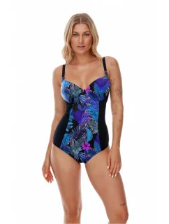 Dámské jednodílné plavky Perim Modro-černá -  Lupo Line