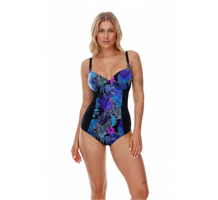 Dámské jednodílné plavky Perim Modro-černá -  Lupo Line