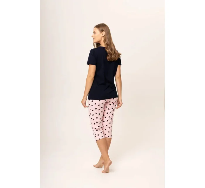 Dámské pyžamo 135/256 tm. modré s růžovou - Karol