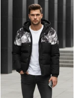 Pánská zimní bunda s kapucí černá FashionStreet TX5132 Pánská zimní bunda s kapucí černá FashionStreet TX5132