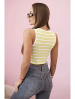 Dámský bavlněný top s výstřihem a zlatým model 21227158 zelená - K-Fashion