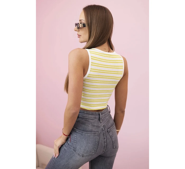 Dámský bavlněný top s výstřihem a zlatým model 21227158 zelená - K-Fashion