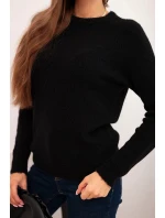 Svetr dámský z baby alpaky s dlouhým rukávem černý