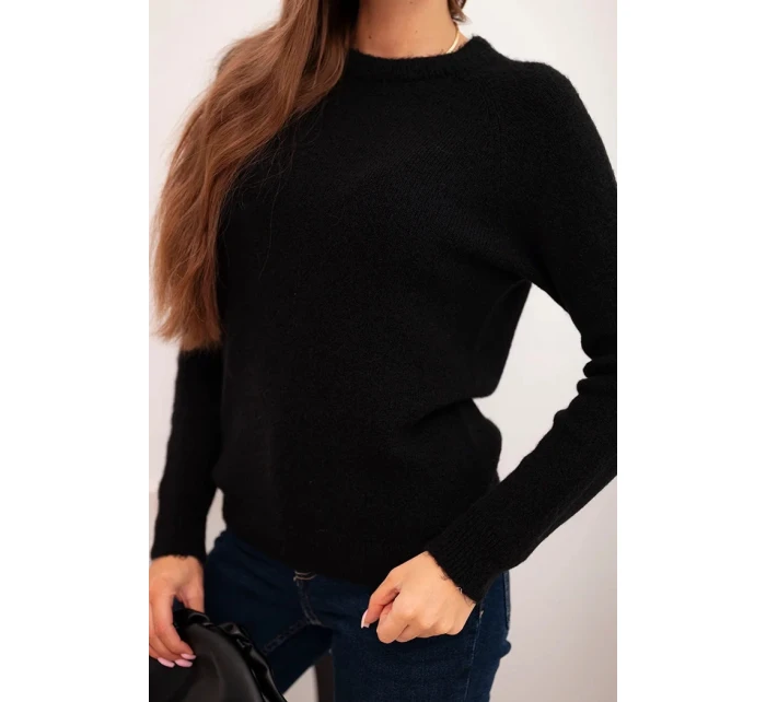 Svetr dámský z baby alpaky s dlouhým rukávem černý