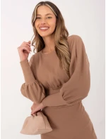 RUE PARIS Tmavě béžové model 15866597 šaty - FPrice RUE PARIS Tmavě béžové model 15866597 šaty - FPrice