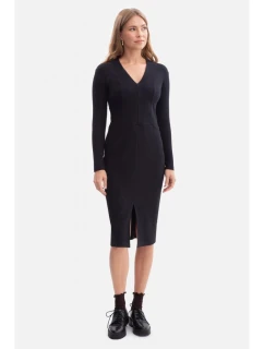 model 21379946 Pletené tužkové šaty černé - BeWear