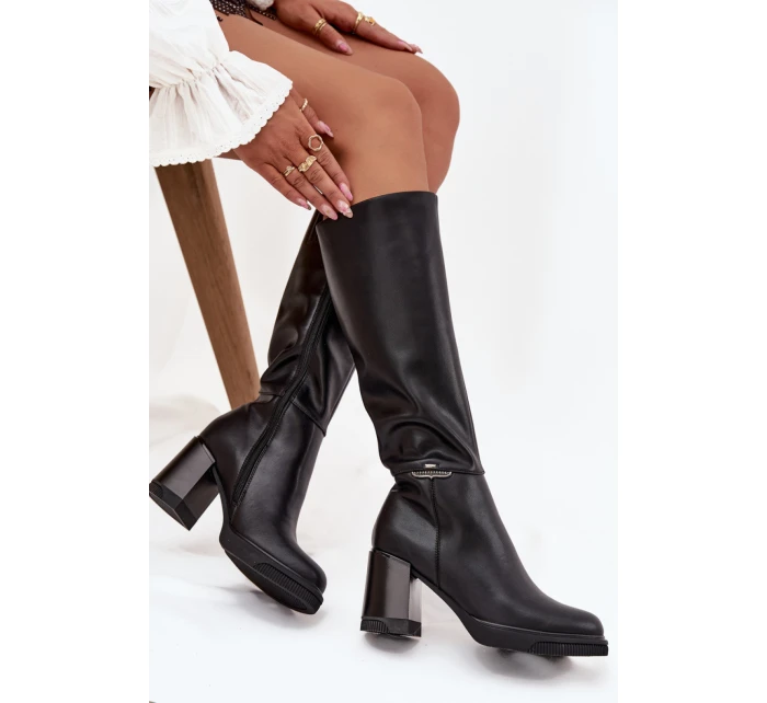 Kozačky na podpatku  model 219586 Step in style