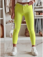 Dámské úzké kalhoty s páskem VIVASKIN žlutá FashionStreet UY2461
