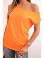 Dámská blůza s odhaleným ramenem oranžová Dámská blůza s odhaleným ramenem oranžová