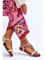 Kožené sandály s ozdobným hadem S.Barski KV-5541-42 Béžový