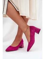 Semišové Hladké Lodičky S   Fuchsie model 21686681 - VINCEZA