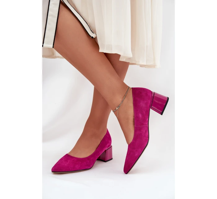 Semišové Hladké Lodičky S   Fuchsie model 21686681 - VINCEZA