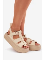 Dámské Sandály Na Platformě Béžové model 21696275 - Boto Dámské Sandály Na Platformě Béžové model 21696275 - Boto