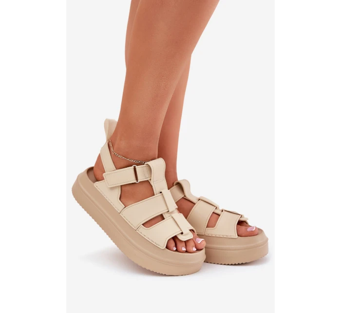 Dámské Sandály Na Platformě Béžové model 21696275 - Boto Dámské Sandály Na Platformě Béžové model 21696275 - Boto