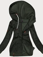 Dámská rozepínací mikina se srdíčky army (2315)