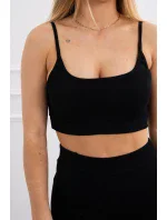 Souprava s kalhotami s vysokým pasem černé barvy