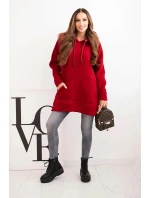 Bunda s rozparky na bocích vínová Bunda s rozparky na bocích vínová