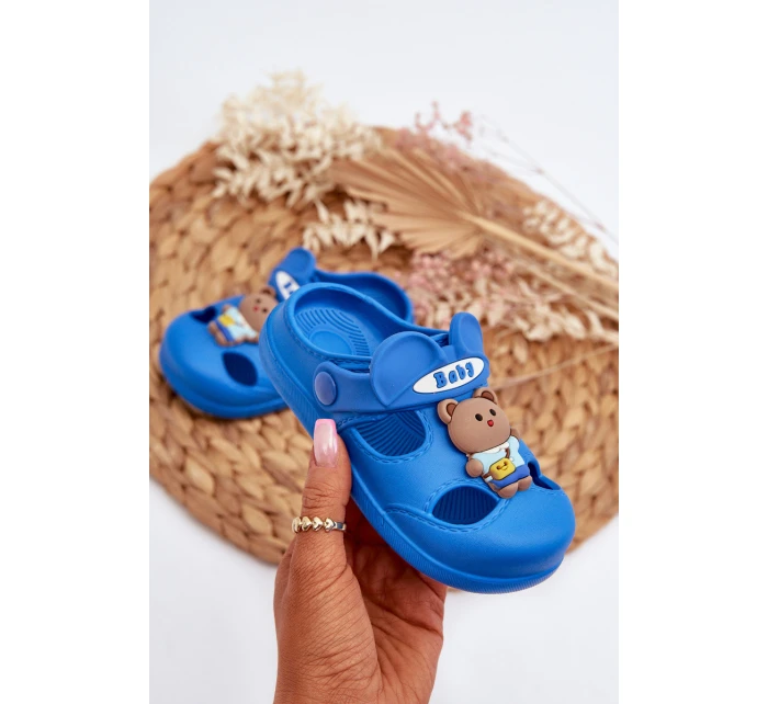 Dětské pěnové žabky s ozdobou modré Opleja Dětské pěnové žabky s ozdobou modré Opleja