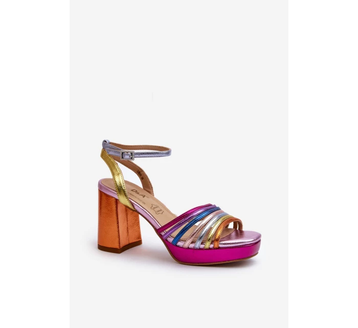 Dámské sandály na podpatku D&A CR920 Multikolor