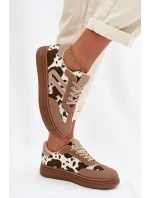 Dámské tenisky na platformě s tmavě béžové model 22039913 - Boto