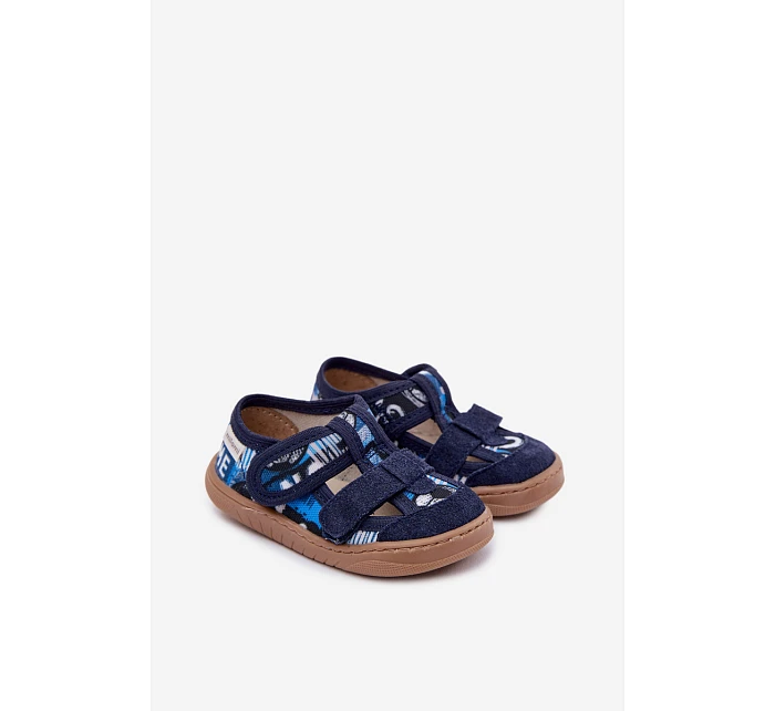 Dětské barefoot pantofle Milami tmavě modré s míčky Dětské barefoot pantofle Milami tmavě modré s míčky