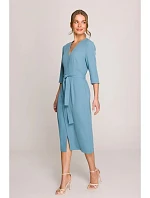 Šaty S396 zavazovací tyrkysově modré - Stylove Šaty S396 zavazovací tyrkysově modré - Stylove