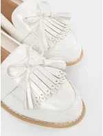 Originální dámské  mokasíny bílé bez podpatku