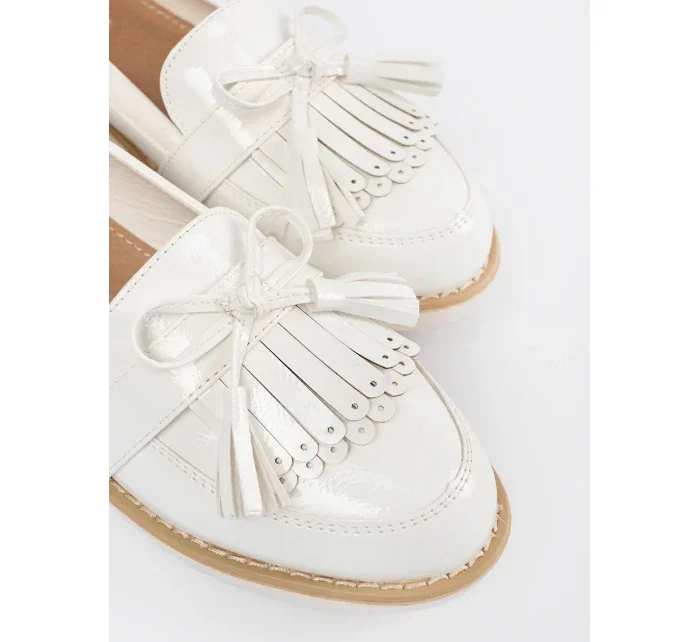 Originální dámské  mokasíny bílé bez podpatku