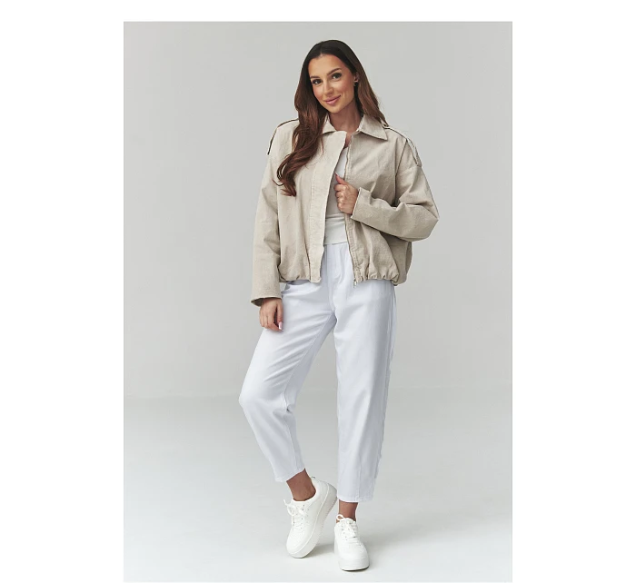 hřejivá kordová bunda model 225692 Makadamia hřejivá kordová bunda model 225692 Makadamia