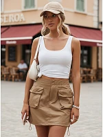 Dámská mini sukně camel Dstreet model 21973984 - FashionStreet Dámská mini sukně camel Dstreet model 21973984 - FashionStreet