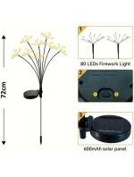 SOLÁRNÍ LUCERNA DMYCHADLO STROM OHŇOSTROJE 72CM 60 VEDL