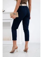 Kalhoty Puntor s páskem námořnická modř