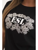 Dámská bavlněná halenka s ozdobným potiskem model 22014263 černá - K-Fashion