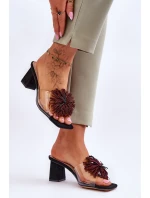 Módní pantofle na vysokém podpatku Černá model 21617785 - S.Barski Módní pantofle na vysokém podpatku Černá model 21617785 - S.Barski