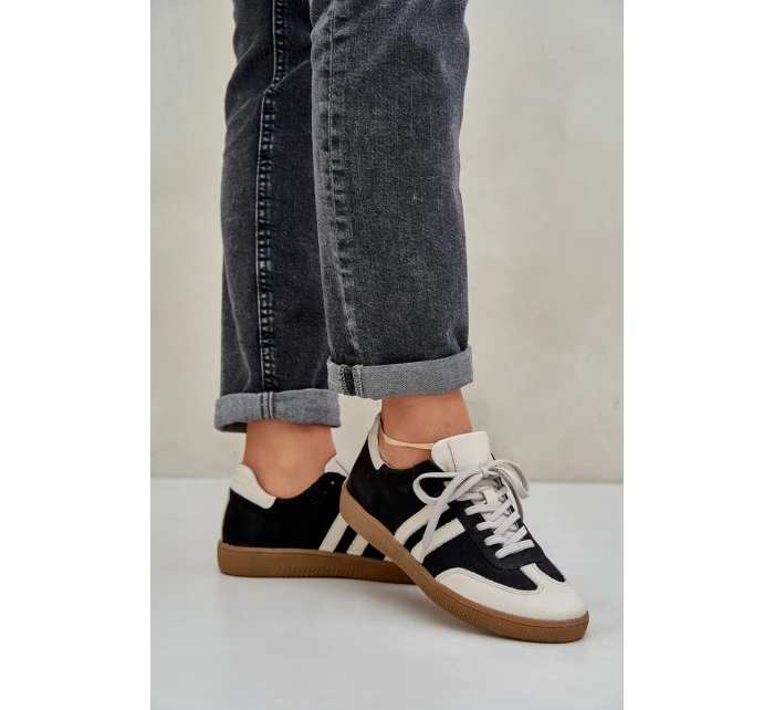 model 21684270 Kožené Nízké Tenisky Dámské Černé - Zazoo model 21684270 Kožené Nízké Tenisky Dámské Černé - Zazoo