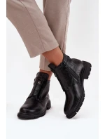 Zateplené dámské boty na zip s ozdobným detailem Černé model 21708398 - Boto Zateplené dámské boty na zip s ozdobným detailem Černé model 21708398 - Boto