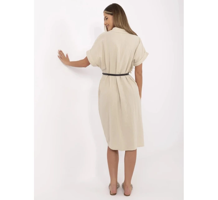 Sukienka MI SK model 21121836 beżowy - FPrice Sukienka MI SK model 21121836 beżowy - FPrice