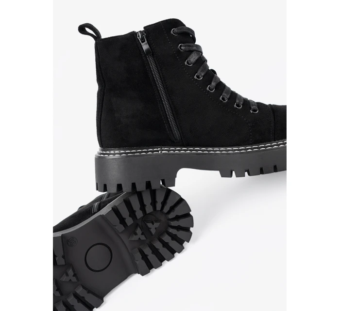 Praktické dámské černé kotníčkové boty platforma Praktické dámské černé kotníčkové boty platforma