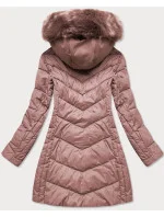 DŁUGA PIKOWANA KURTKA DAMSKA ZIMOWA RÓŻ model 21241982 - Libland